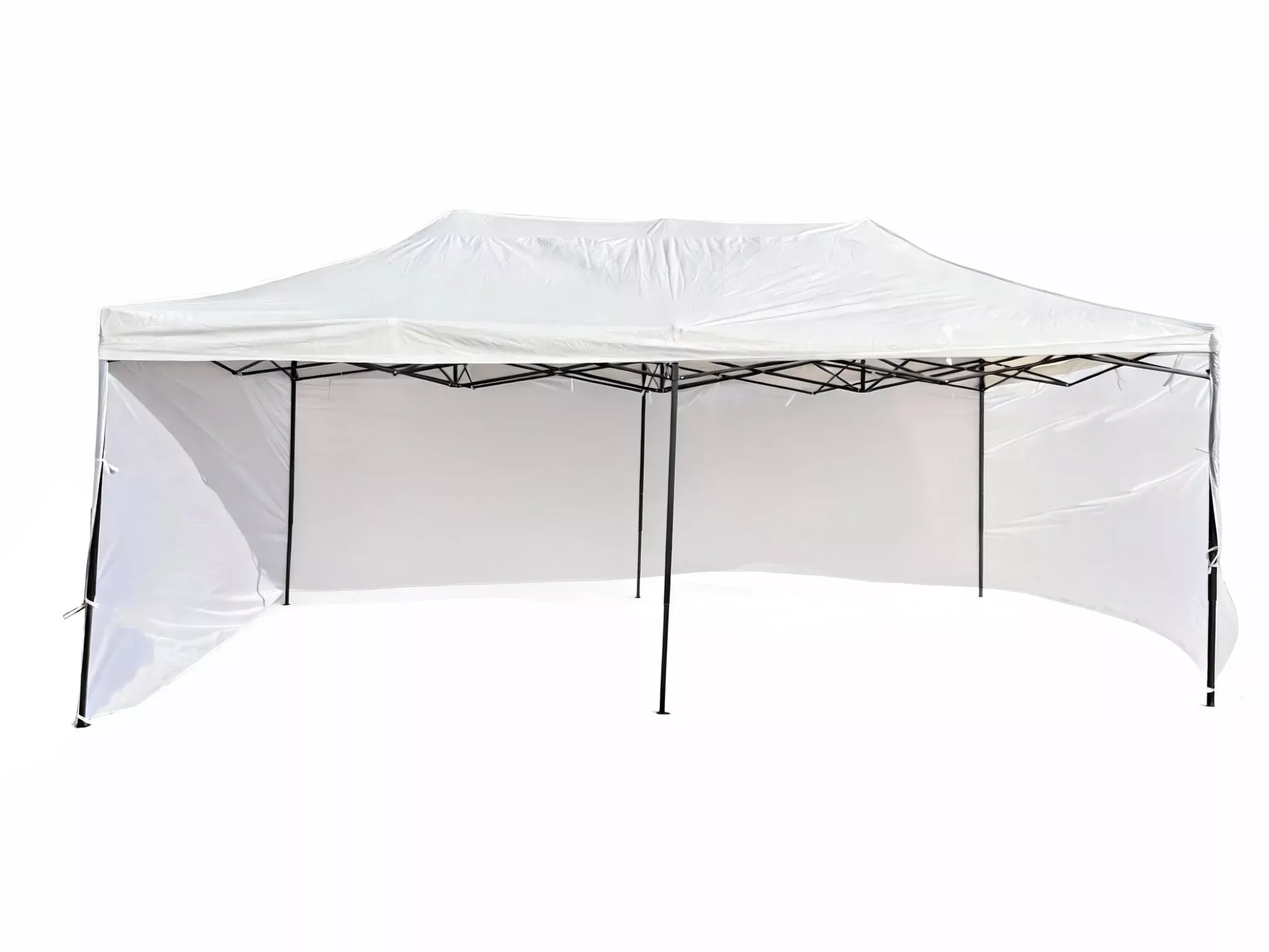 10 ft × 20 ft Folding Pop-Up Pvc Gazebo with 3 Sidewalls, Waterproof Steel Frame Canopy 1020P3