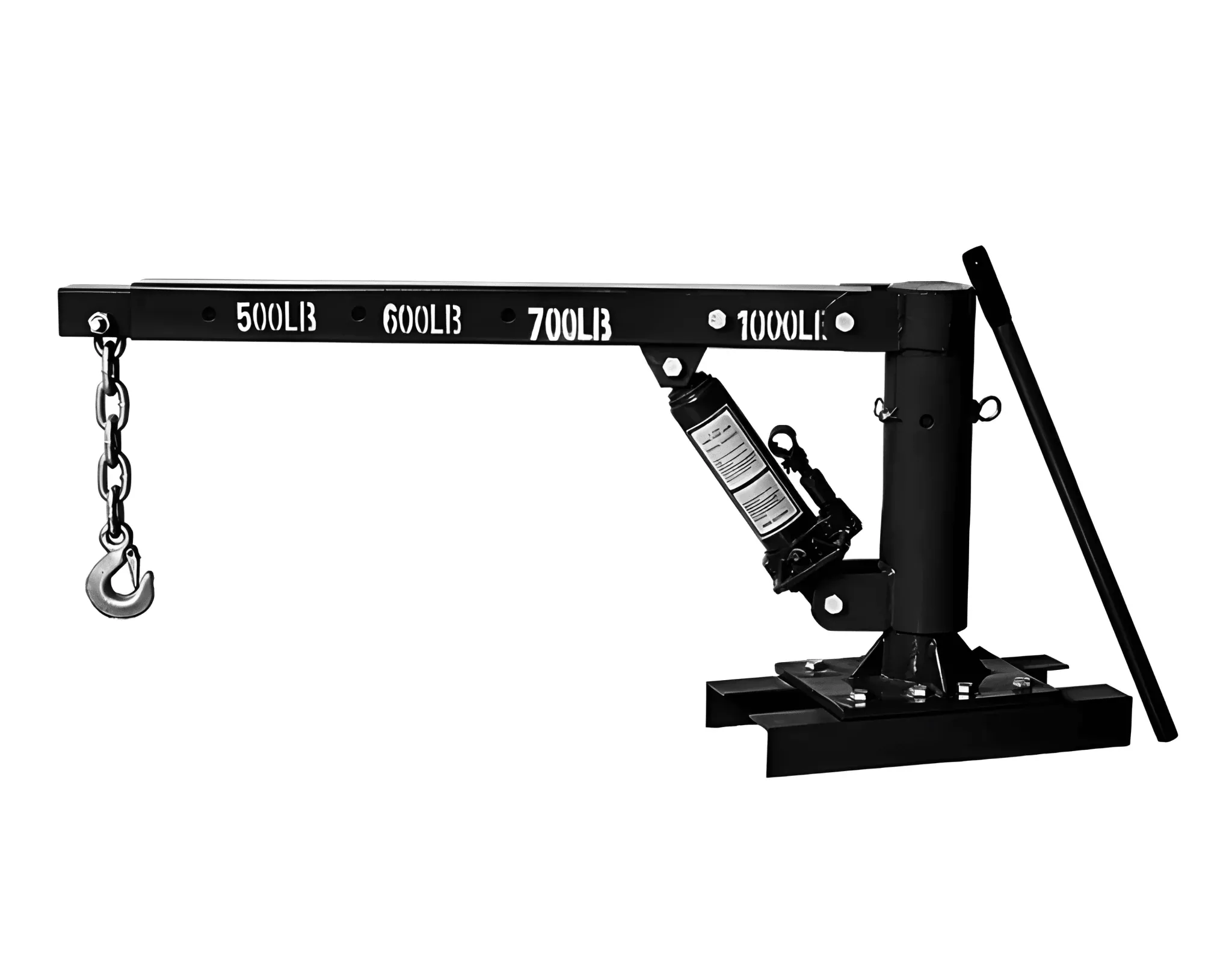 1000 lb Pickup Truck Mini Crane Swivel Bed Mounted Hoist for Lifting Engines Equipment and Cargo MTC25128