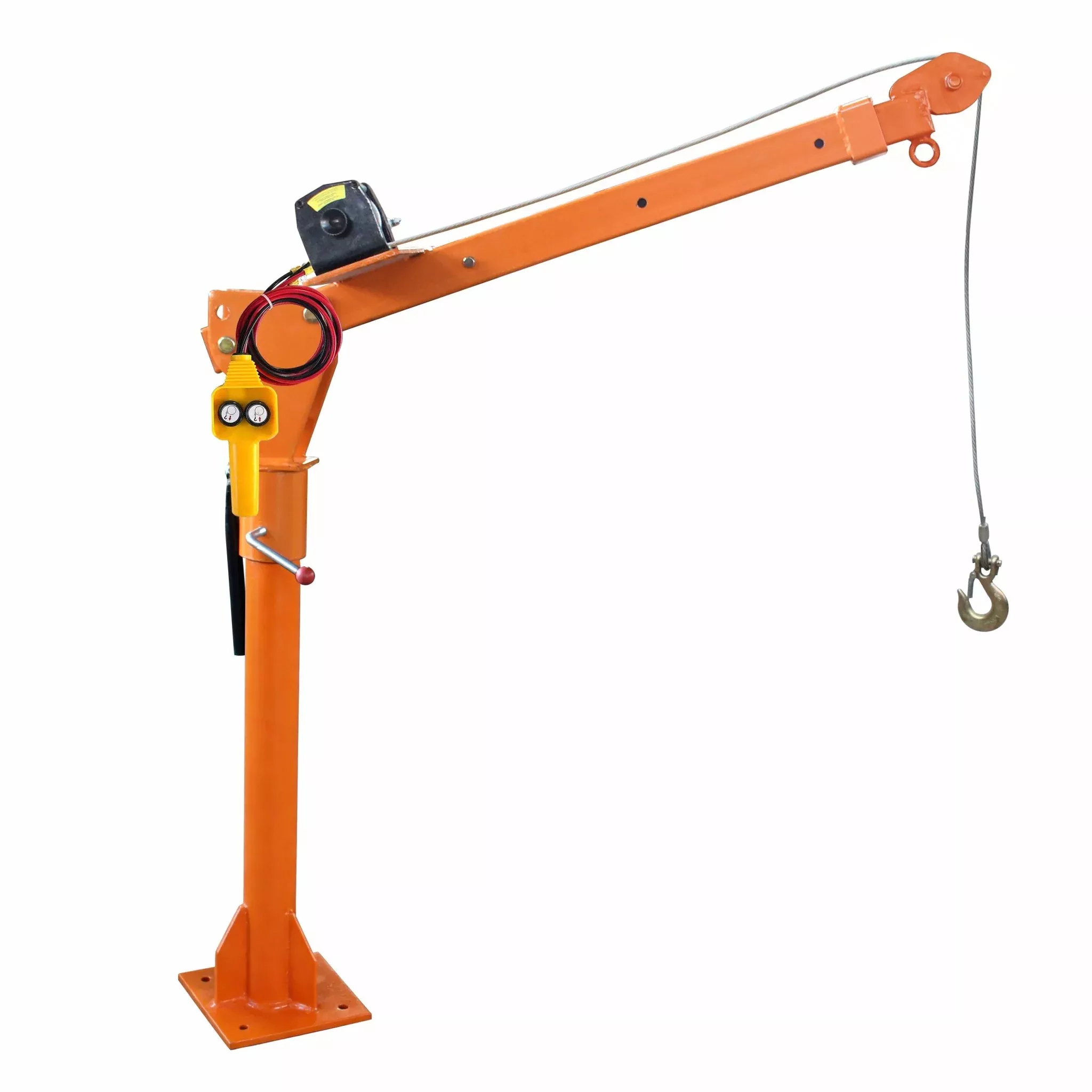 1100 lb Folding Truck Mounted Jib Crane With 12V Electric Winch 500360
