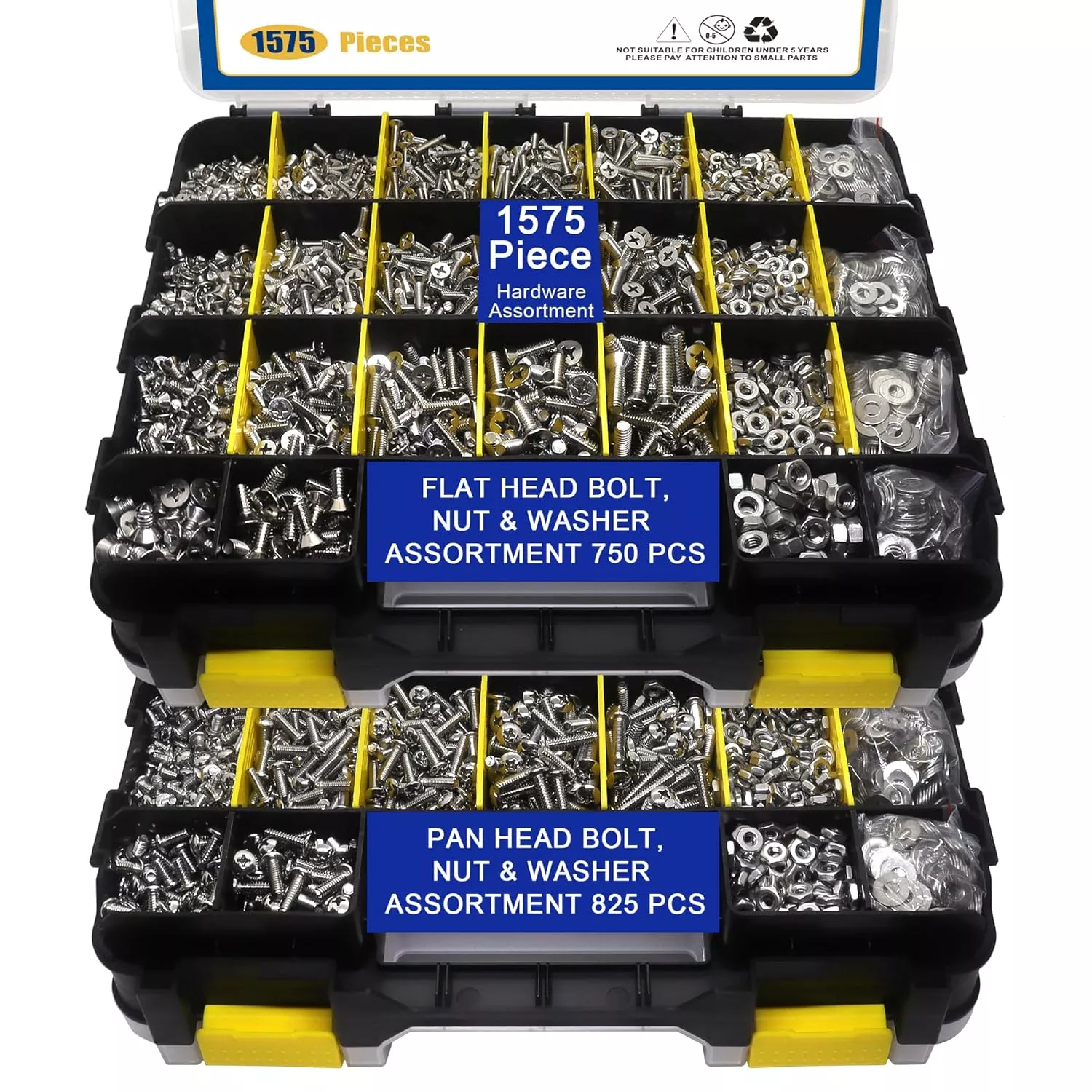1575 PCS Stainless Steel Nuts & Bolts Assortment Kit with Screws, Washers & Organizer Box – STY01575