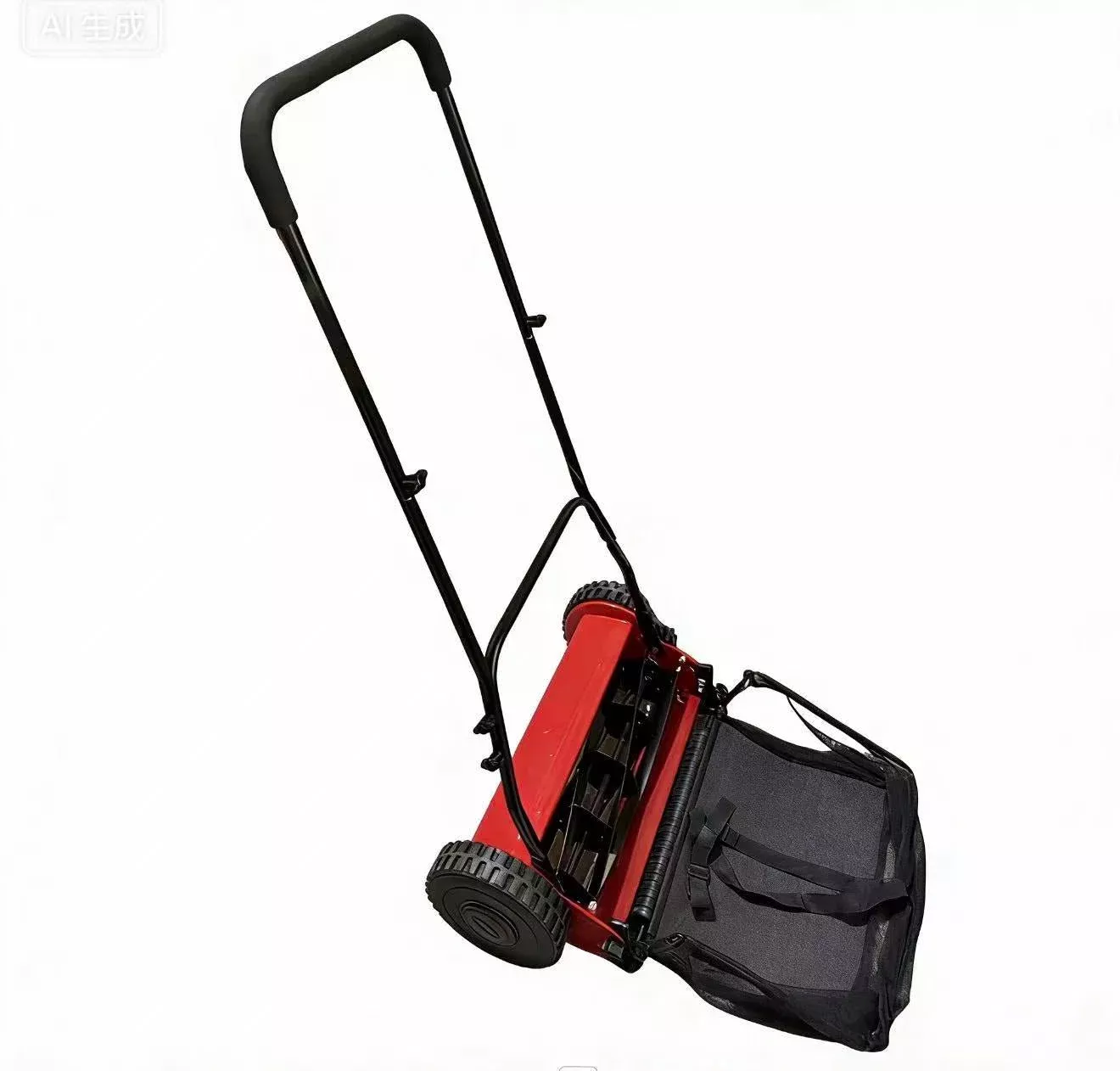 16" Push Reel Lawn Mower Manual 5 Blade Adjustable Grass Catcher Red LM0016