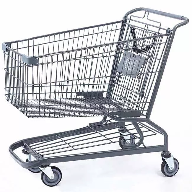 160L Heavy-Duty Shopping Cart With Lower Tray & Child Seat – Grey SC160L