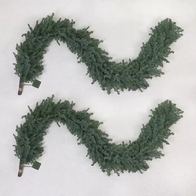 2 Pack Artificial Norfolk Pine Garland 6 Ft Real Touch Green Christmas Garland