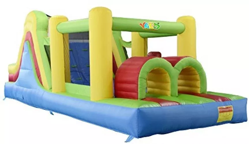 21.3 ft Inflatable Obstacle Course Bounce House with Slide, Climbing Wall & Blower – 6096