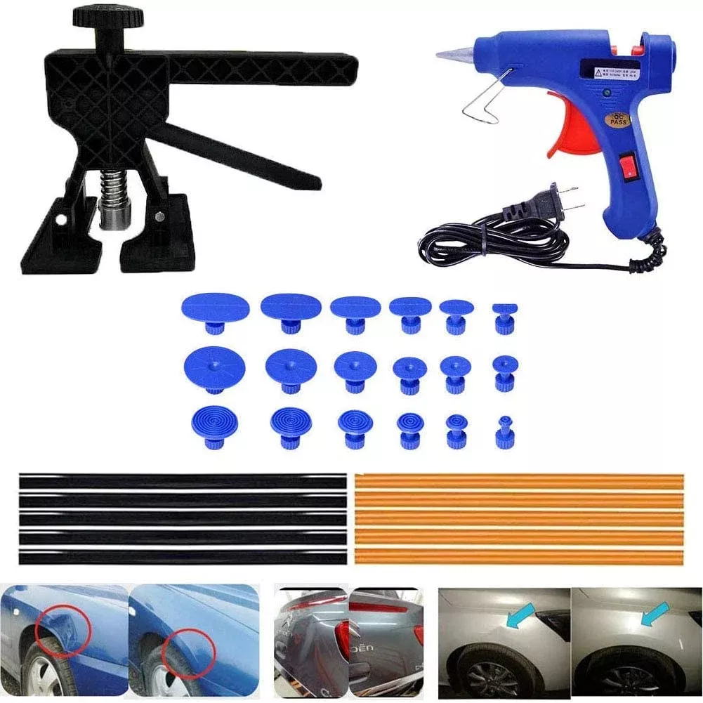 30 PCS Paintless Dent Repair Kit with Glue Gun – DIY Car Dent Puller Tool Set 830573