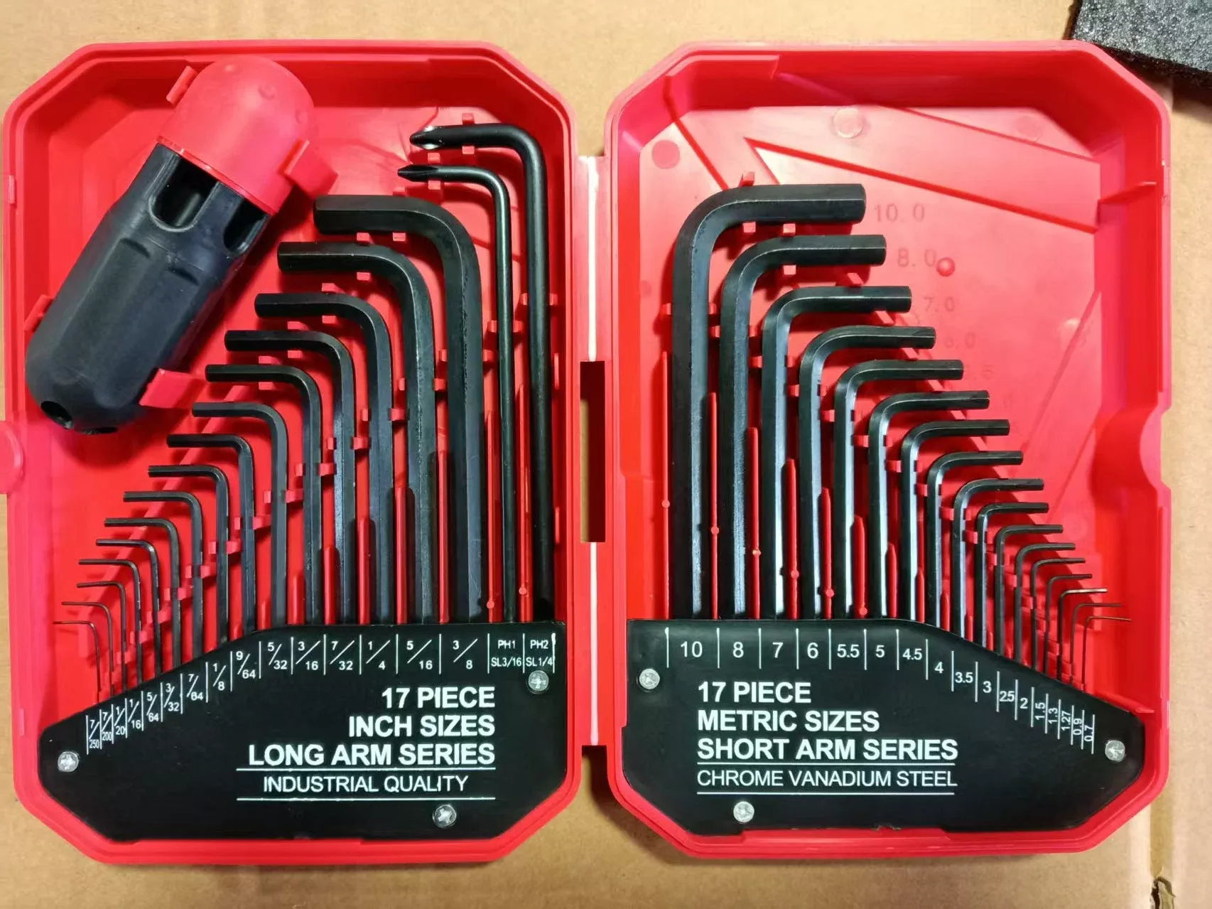 35-Piece SAE & Metric Allen Wrench Set – Long Arm Hex Key Tool Kit with Storage Case – SMAW35