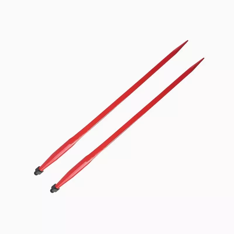 39" Hay Bale Spear 2-Piece Set – Heavy Duty 3000 lb Capacity Red Spring Steel Replacement Tines HBS39R2