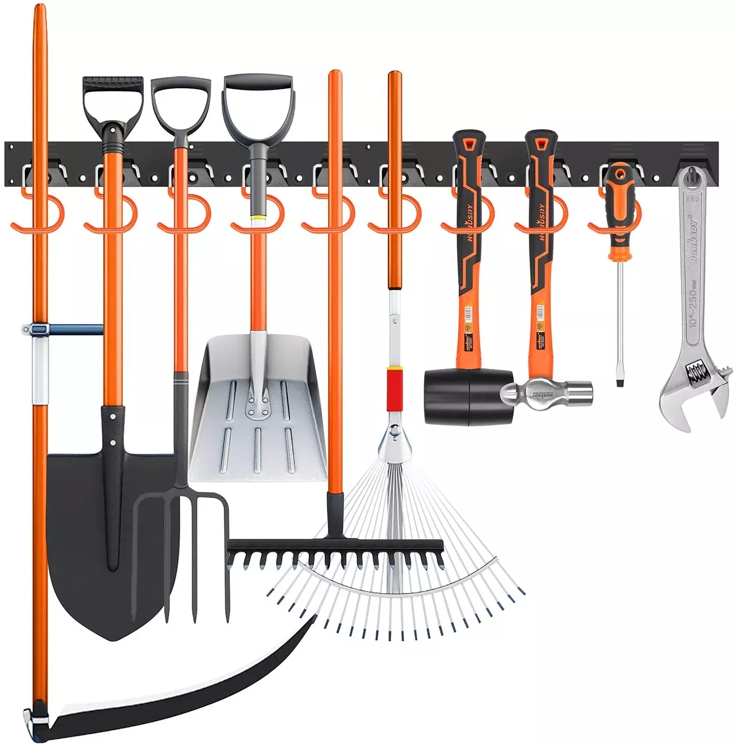 64" Garage Tool Organizer Wall Mount with Adjustable Hooks & Rails – Heavy-Duty Storage System WT21392