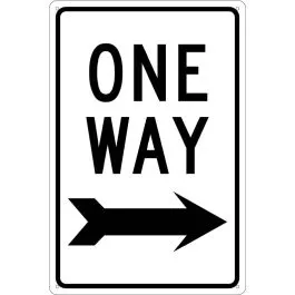 AccuformNMC 24" x 18" "ONE WAY" with Right Pointing Arrow Aluminum Street Traffic Sign