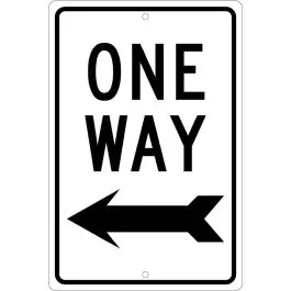 AccuformNMC MR60LHP 18" x 12" "ONE WAY" with Left Pointing Arrow Aluminum Street Traffic Sign
