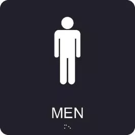 AccuformNMC PAD921BK Men's Restroom Braille Sign