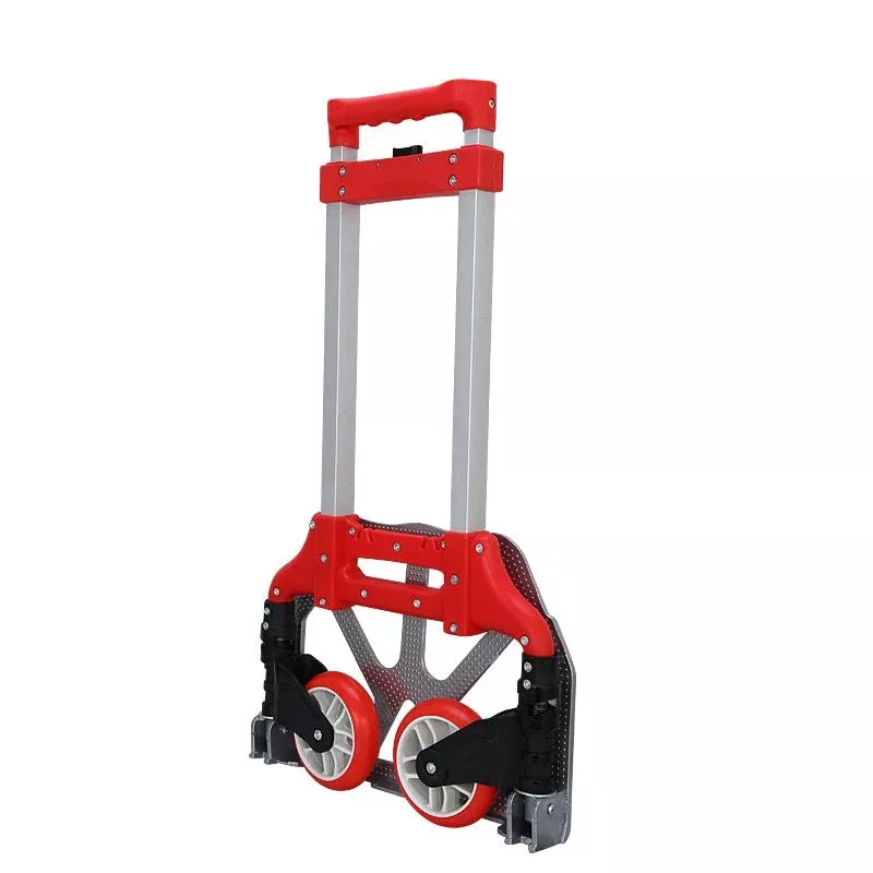 Aluminum Folding Hand Truck 165 lb Capacity with Telescopic Handle & 11" x 15.4" Base – HTA07515
