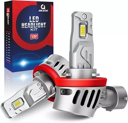 AOLEAD H11 LED Headlight Bulbs – 26,000LM 6500K Cool White Plug-and-Play Halogen Replacement, 2 Pack