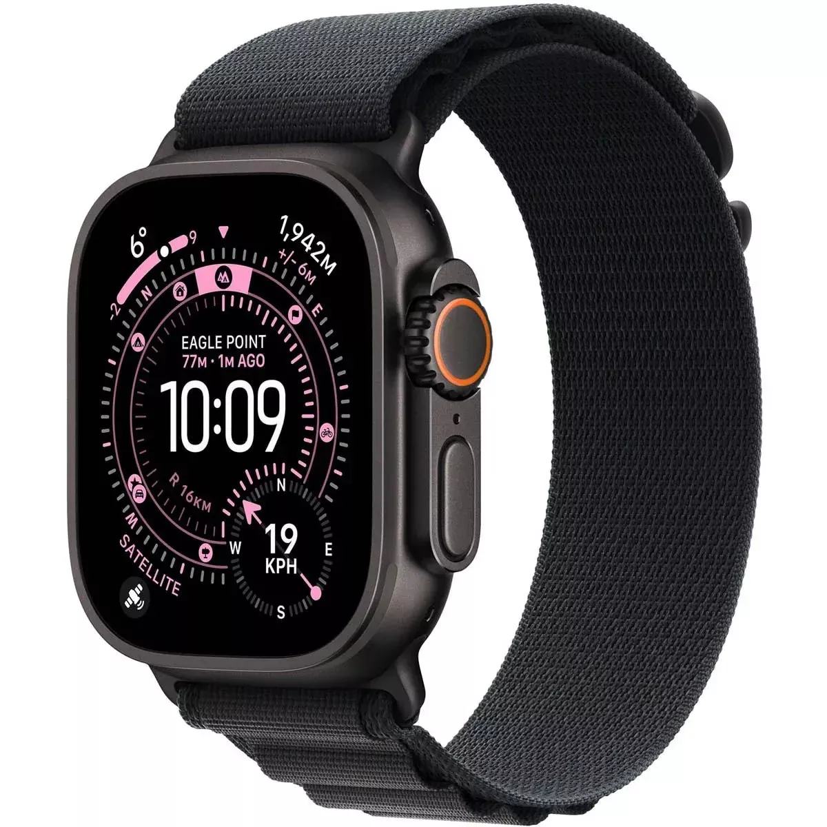 Apple Watch Ultra 3 GPS + Cellular 49mm – Black Titanium Case with Black Alpine Loop, Large