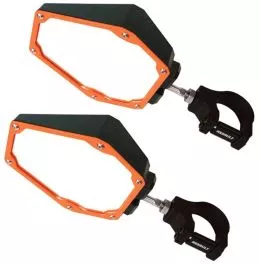 Assault Black/Orange Bomber Plastic Mirrors + 1.5" Clamps