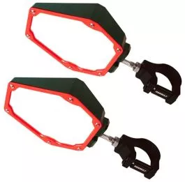 Assault Black/Red Bomber Plastic Mirrors + 1.75" Clamps