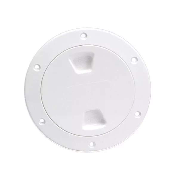 Beckson 4" Smooth Center Screw-Out Deck Plate - White [DP40-W]