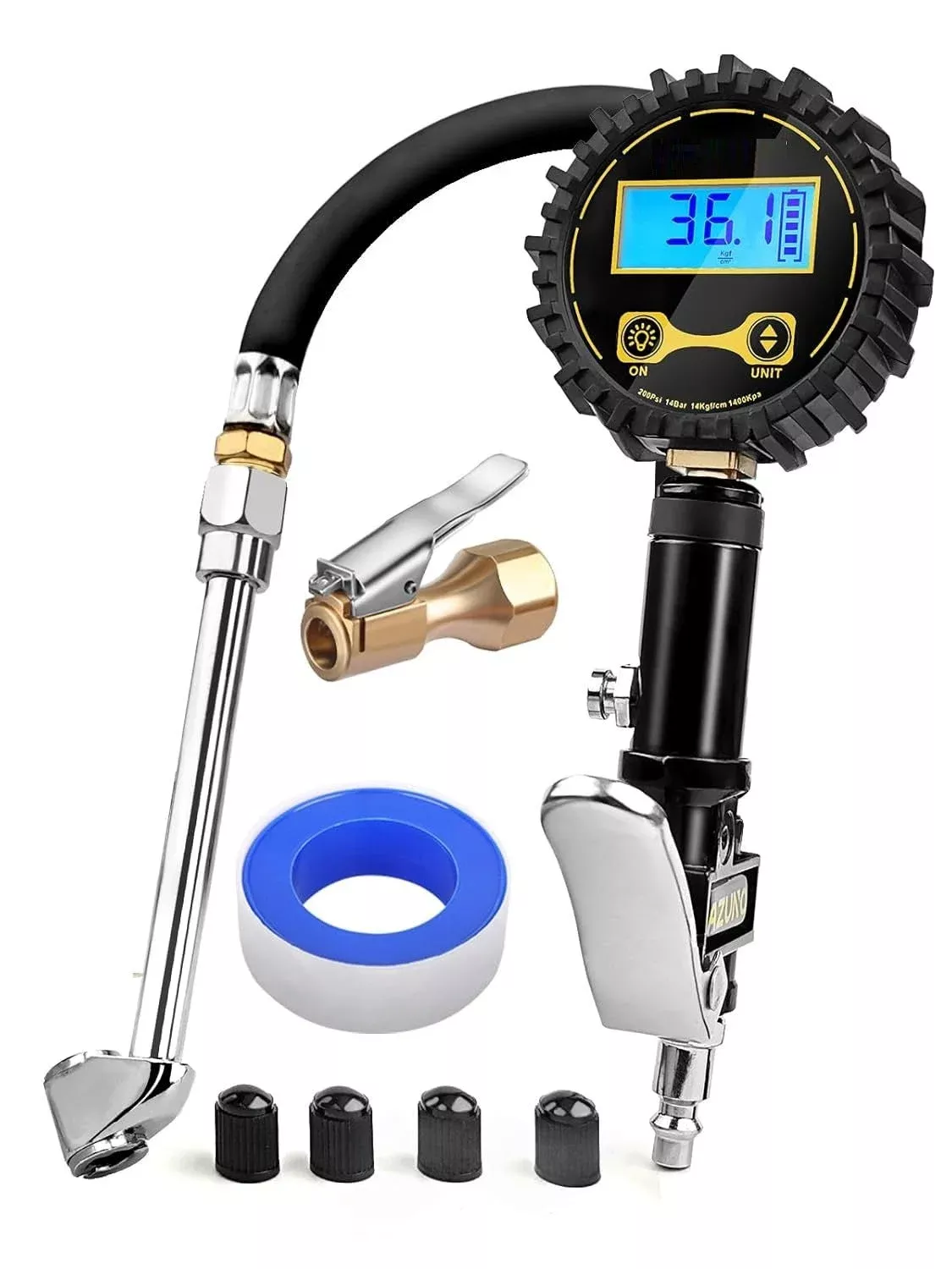 Digital Tire Inflator with Pressure Gauge 200 PSI Heavy-Duty Air Chuck DTI20G