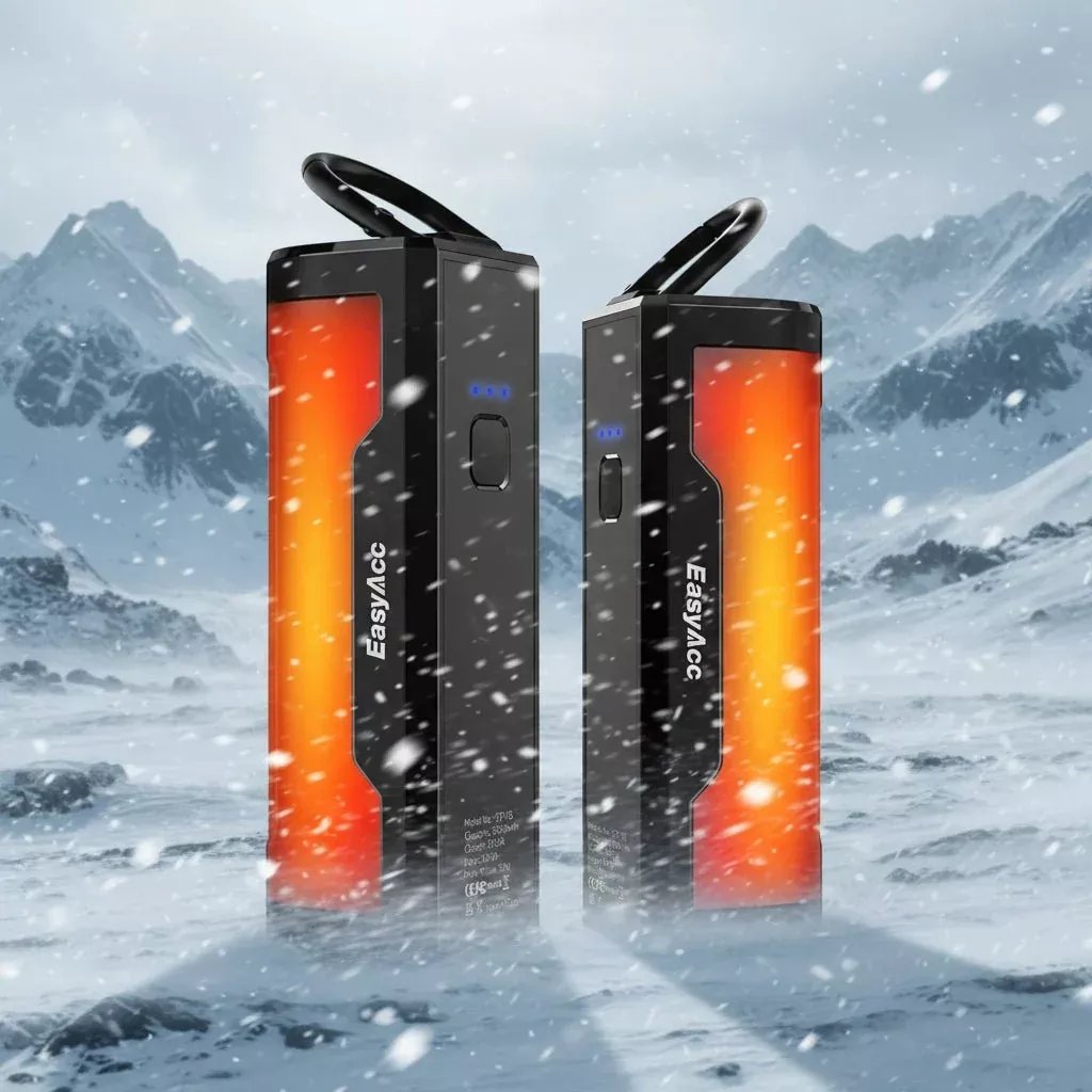 EasyAcc Rechargeable Magnetic Hand Warmers 2 Pack 10000mAh - Portable Power Bank