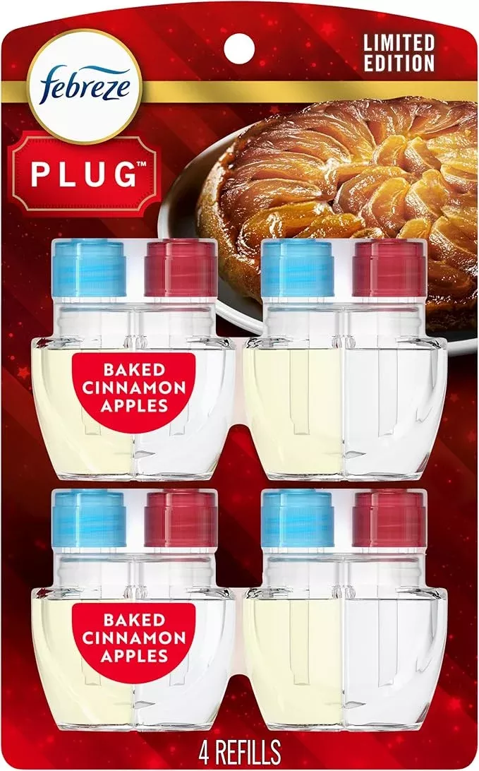Febreze Plug-In Air Freshener Oil Refills – Odor-Fighting Home Scent Refills, 4 Count