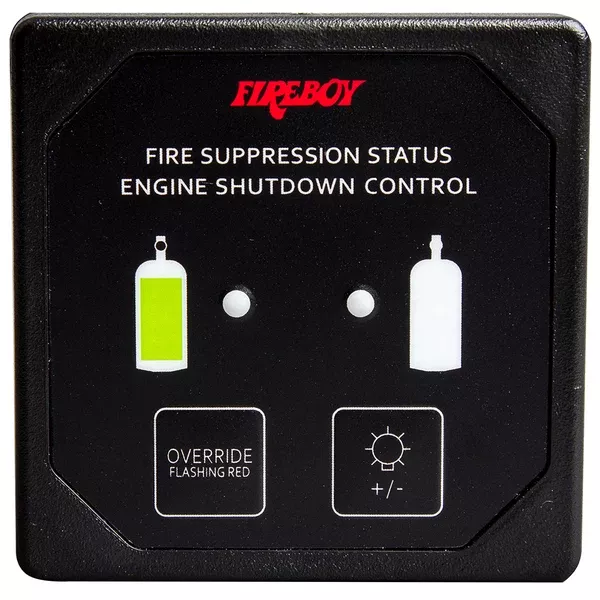Fireboy-Xintex Deluxe Helm Display w/Membrane Switch, Remote HornLEDs f/Engine Shutdown System - Black Bezel Display [DU-SBH-20-R]
