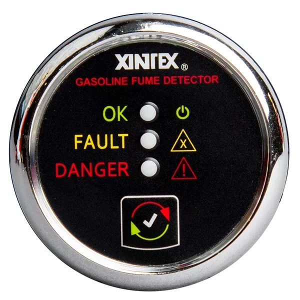 Fireboy-Xintex Gasoline Fume Detector - Chrome Bezel - 12/24V[G-1C-R]