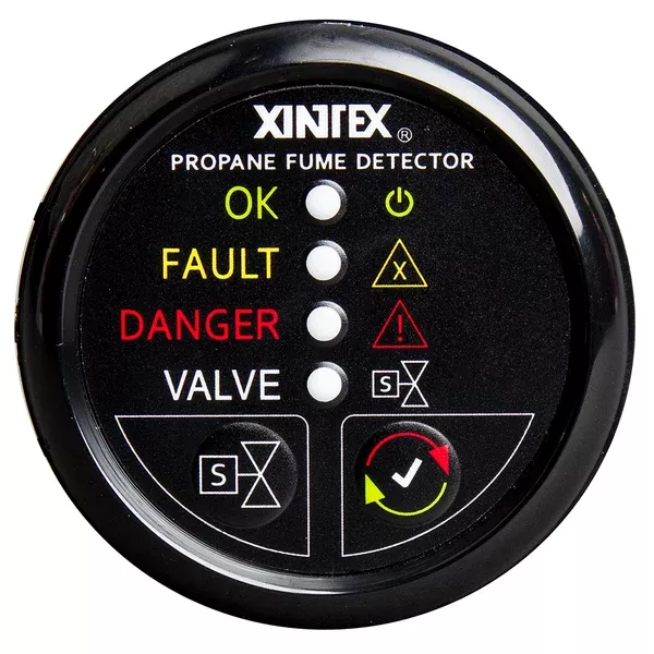 Fireboy-Xintex Propane Fume Detector w/Automatic Shut-OffPlastic Sensor - No Solenoid Valve - Black Bezel Display [P-1BNV-R]