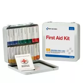 First Aid Only 91331 50 Person ANSI A 24 Unit Metal First Aid Kit ANSI 2021 Compliant