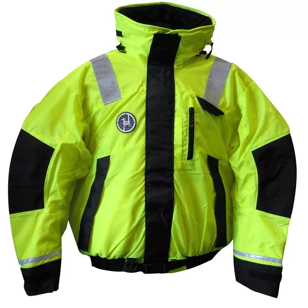 First Watch AB-1100 Flotation Bomber Jacket - Hi-Vis Yellow/Black - XL[AB-1100-HV-XL]