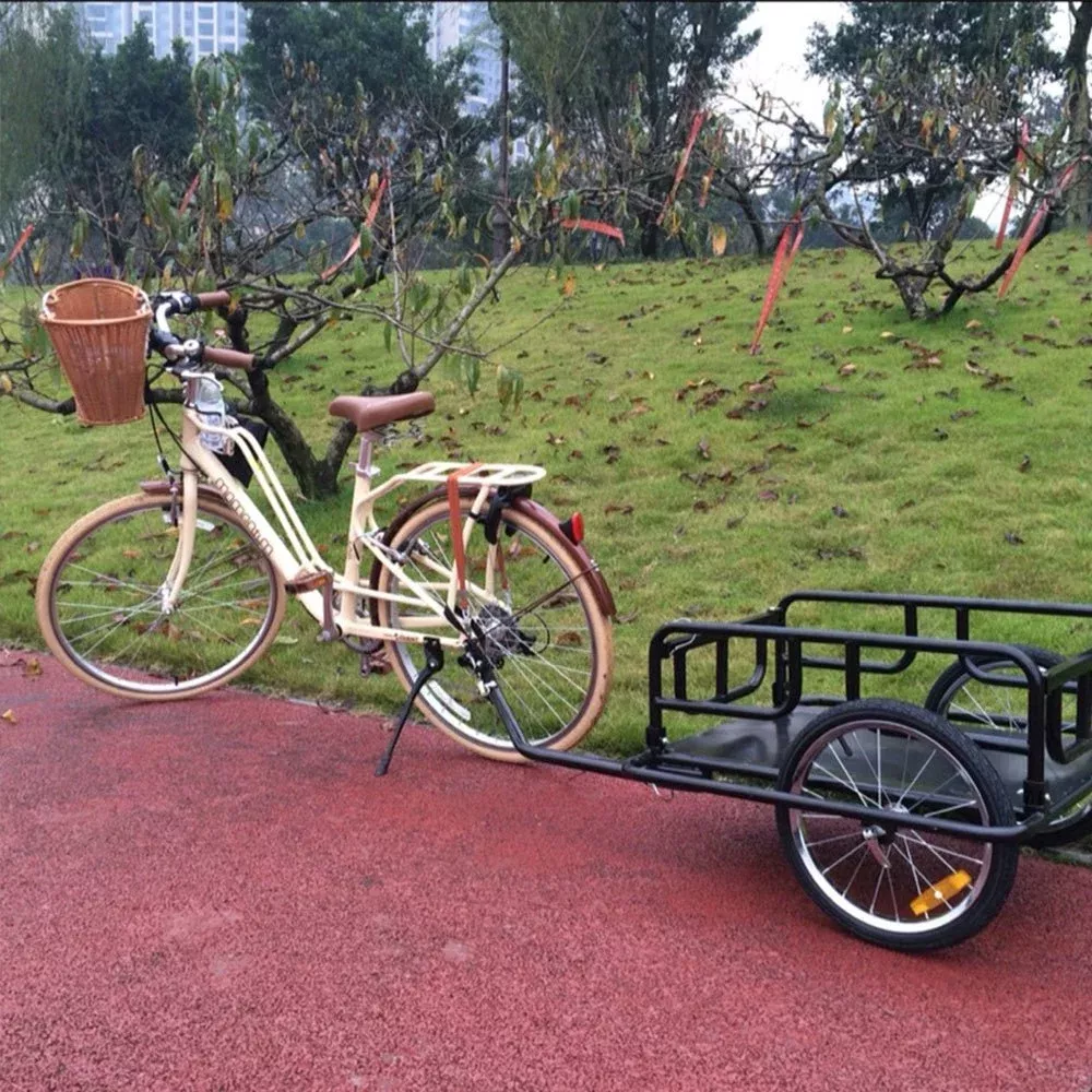 Foldable Bicycle Cargo Trailer Cart – Heavy-Duty 16" Wheel Utility Wagon for Bikes, Groceries & Camping Gear TC3005