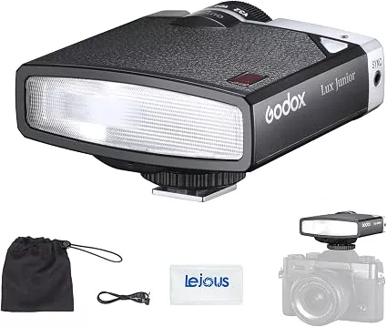 Godox Lux Junior Retro Camera Flash – Compact On-Camera Speedlite with Auto & Manual Modes