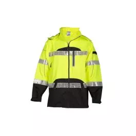 Kishigo RWJ106 Class 3/Class E Premium Black Series Lime Hi-Vis Rainwear