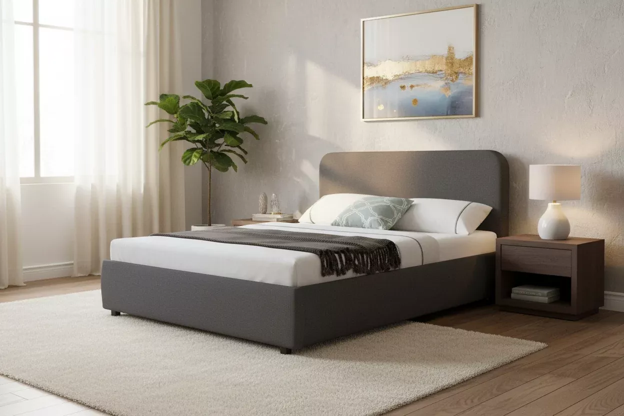 LED Gas Lift Storage Bed with Headboard Lighting – Queen, Full & King