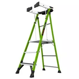 Little Giant 19303 Fortress 3 FT Ansi Type IAA - 375 lb Rated Fiberglass Platform Ladder with Ground Cue