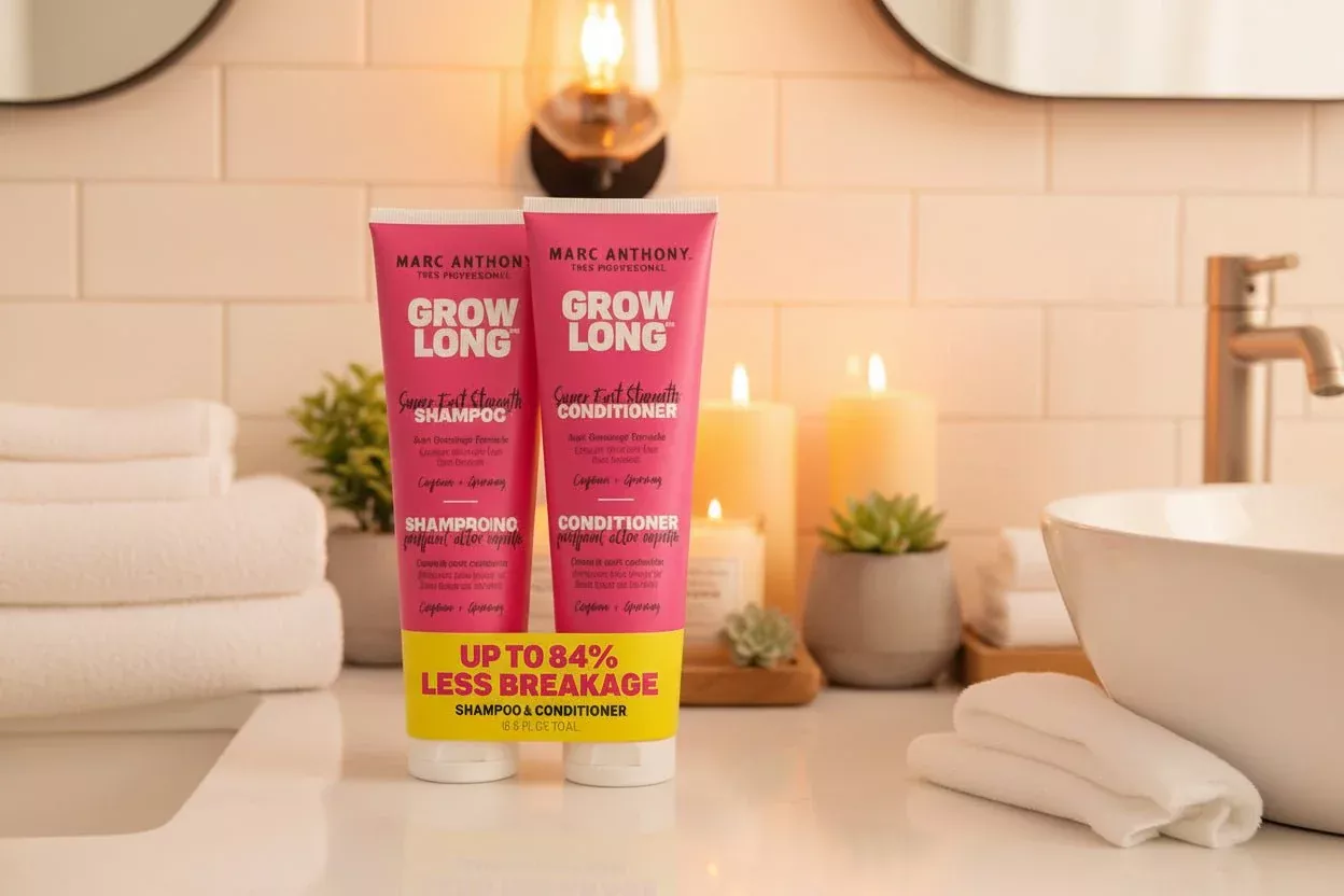Marc Anthony Grow Long Biotin Shampoo and Conditioner Set 2 x 250mL - Sulfate-Free Hair Care