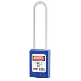 Master Lock S31KALTBLU Blue Zenex Thermoplastic Safety Padlock 1-3/8" Wide with 3in Shackle Stainless Steel Shackle Keyed Alike