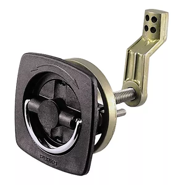Perko Flush Latch - Non-Locking - 2.5" x 2.5" w/Offset Cam BarFlexible Polymer Strike [0932DP1BLK]