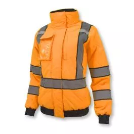 Radians SJ930-3ZOW Women's Class 3 Quilted Bomber Jacket Hi-Vis Orange