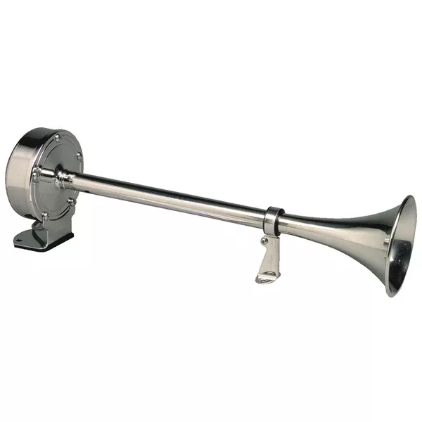 Schmitt Marine Deluxe All-Stainless Single Trumpet Horn - 24V [12427]