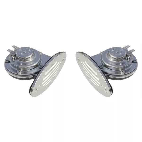 Schmitt Marine Mini Stainless Steel Dual Drop-In Horn w/Stainless Steel Grills HighLow Pitch [10055]