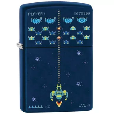 Zippo Pixel Game Design Navy Matte Windproof Lighter